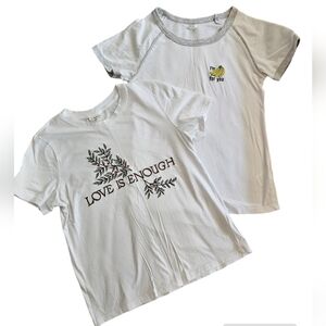 H&M 2x Wmn's S Tee T-shirt cotton White Graphic Small